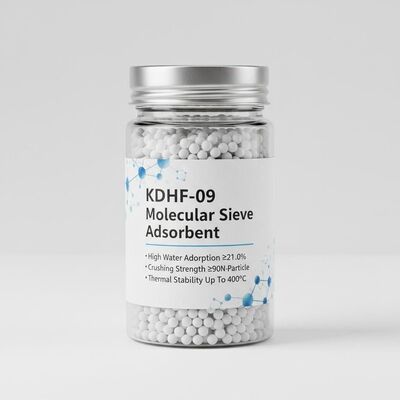 KDHF-09 고수 흡수 ≥21.0%, 분쇄 강도 ≥90N/입자, 열 안정성 최대 400°C